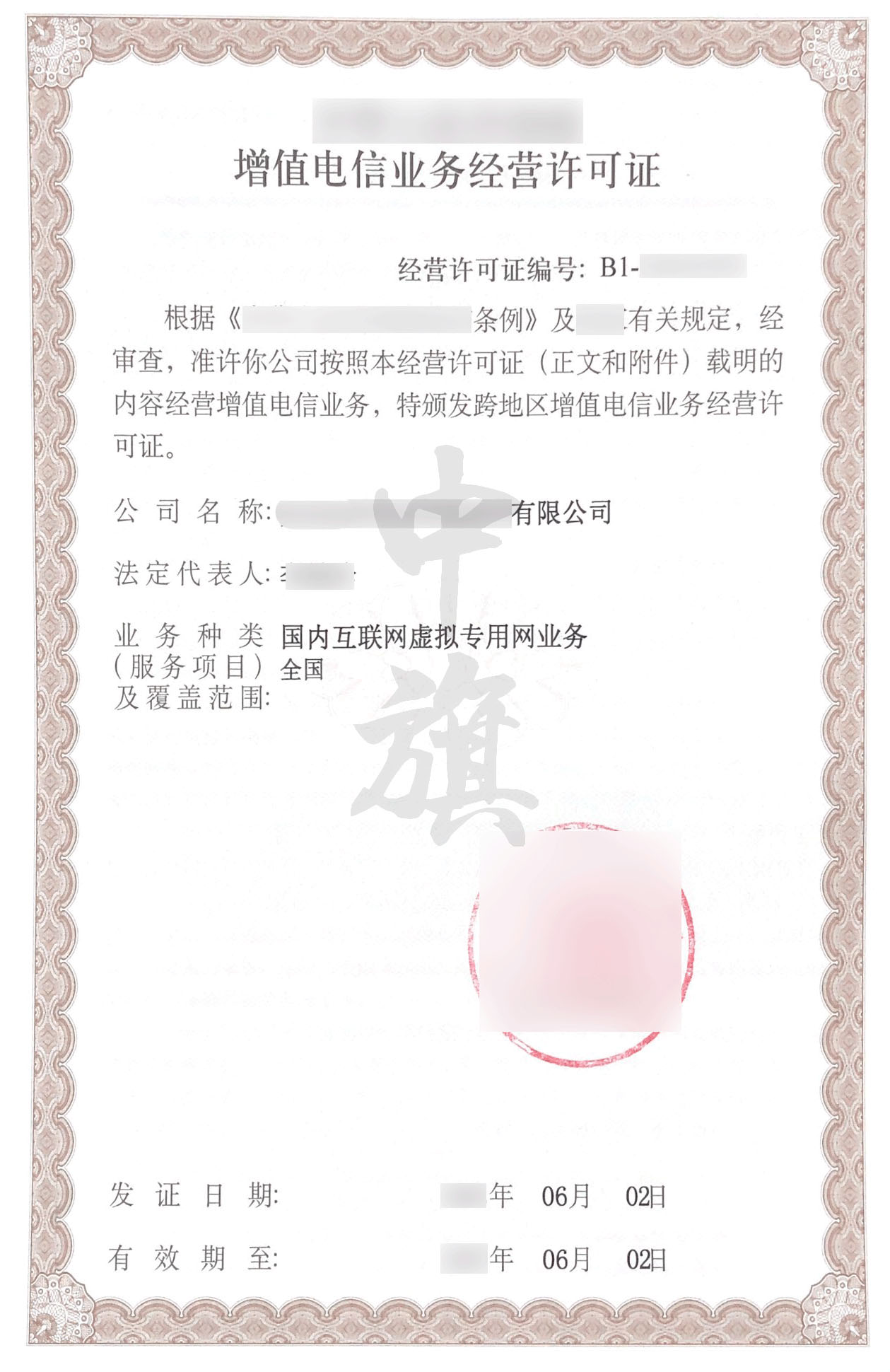 國內互聯(lián)網虛擬專用網業(yè)務
